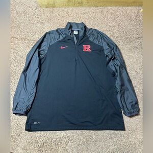 Nike Rutgers University Jacket Men Large Black  1/4 Zip Long Sleeve Performance